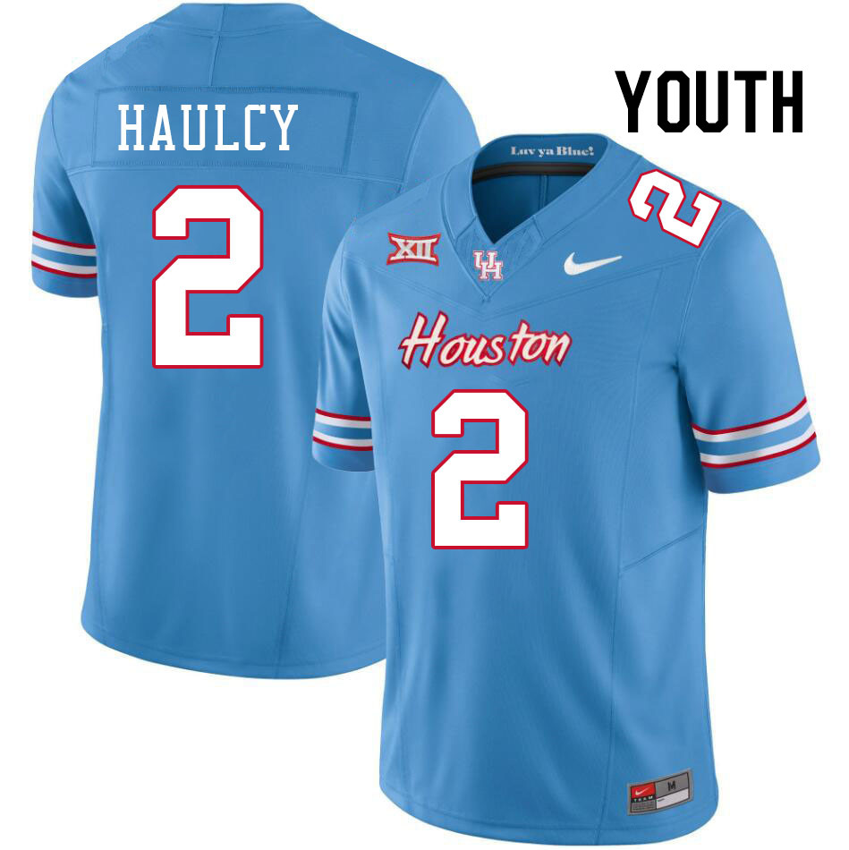 Youth #2 A.J. Haulcy Houston Cougars College Football Jerseys Stitched-Oilers